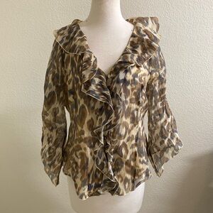 August Silk Blouse Animal Print